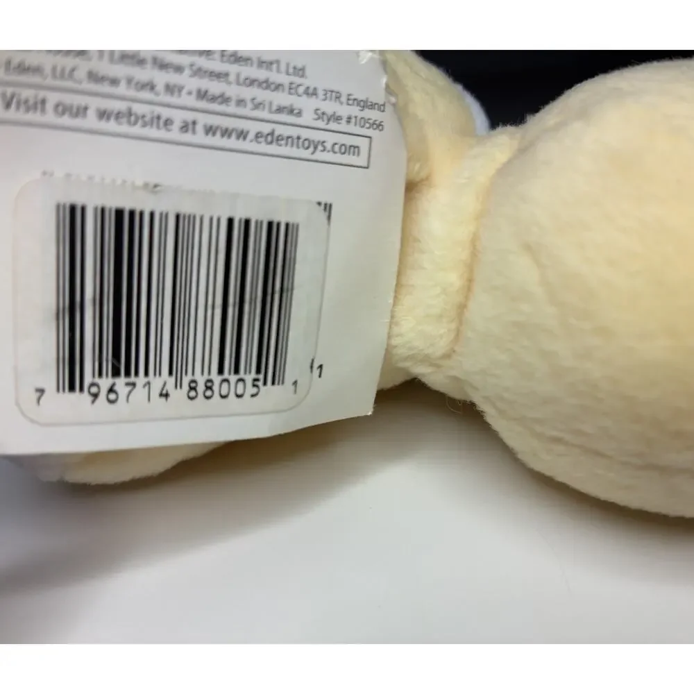 Vintage Eden Duck Beanbag Rattle Plush 5” Pastel Yellow Chick Green Bow NWT